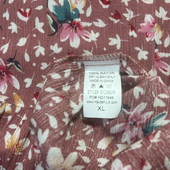 HAYDEN Girls Mauve Floral Print Babydoll Dress XL NWT - Picture 7 of 9